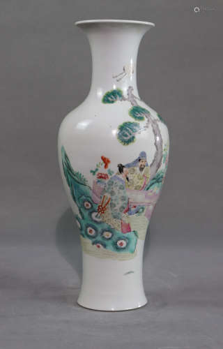 A Famille Rose Porcelain Amphora-shaped 'Guanyin' Vase