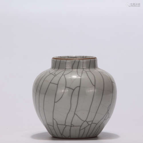 A Chinese Ge Ware Moon-white Glazed Porcelain Jar