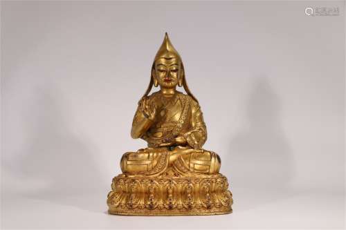 An Ancient Gilt Bronze Buddha Statue