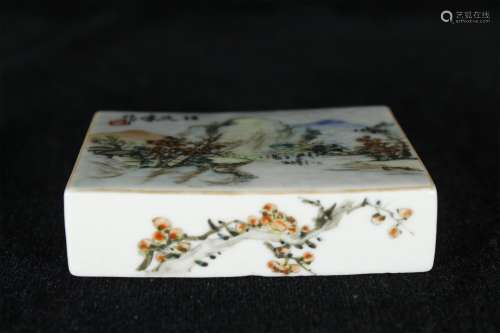 A Chinese Pottery Landscape Paperweight