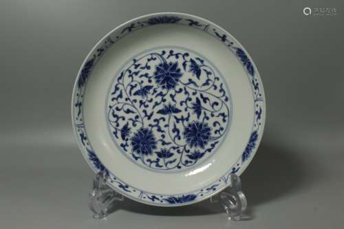 A Chinese BLUE & WHITE Pottery Plate