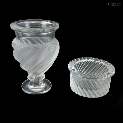 Two (2) Lalique Crystal Tableware