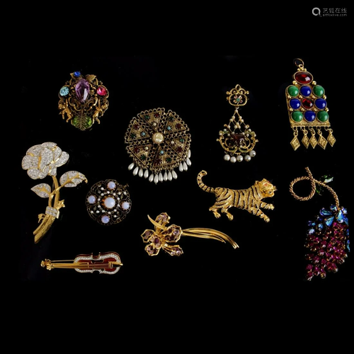 Vintage Bejeweled Pins and Brooches