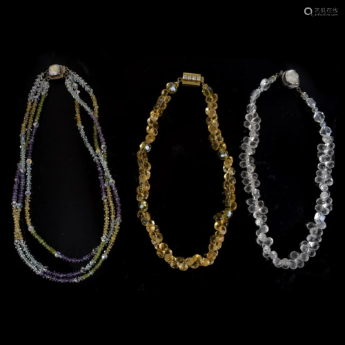 Three (3) Gemstone Beaded Necklaces