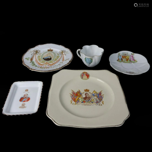 Five Piece British Commemorative China