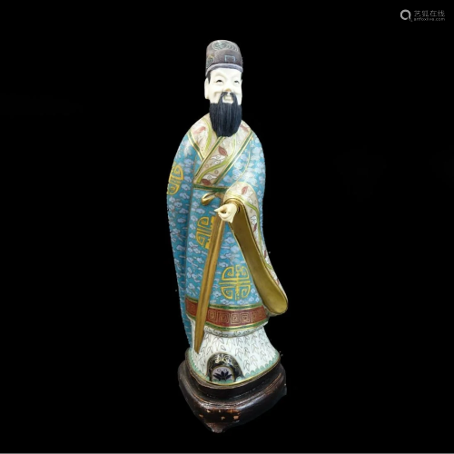 Chinese Cloisonne and Bone Emperor