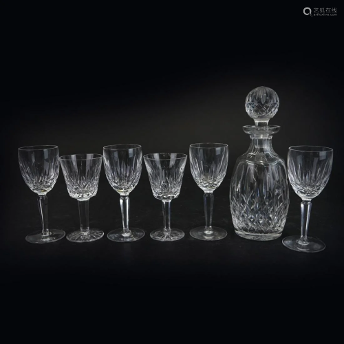 8 pcs Waterford Lismore Decanter and Glasses