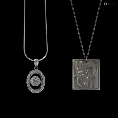 Two Sterling Pendant Necklaces