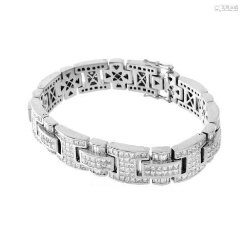 Man's Diamond and Platinum Bracelet