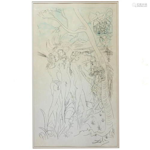 Salvador Dali (Spanish 1904-1989) Lithograph nude