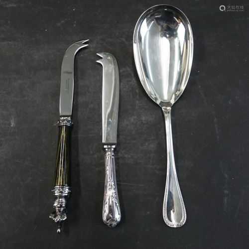 3 pcs Christofle & Roux-Marquiand Serving Pieces