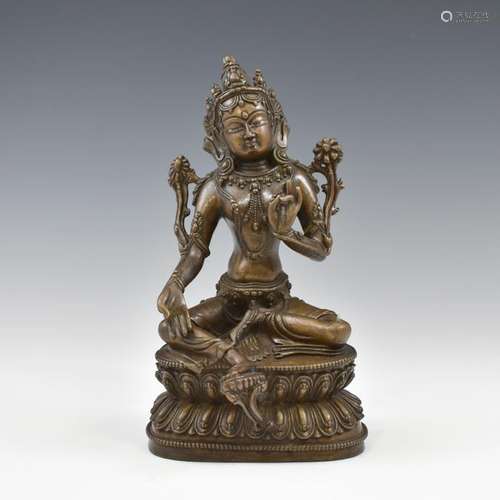 QING BRONZE BODHISATTVA GREEN TARA