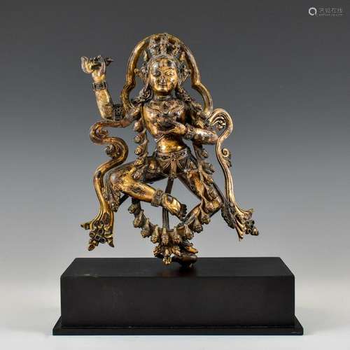 MING GILT BRONZE BODHISATTVA FIGURE OF VAJRAVARAHI