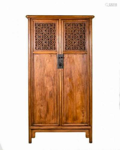 A FINE CHINESE HUANGHUALI DOUBLE DOORS CABINET