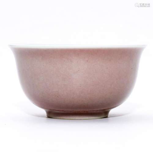 A CHINESE RED GLAZED PORCELAIN BOWL