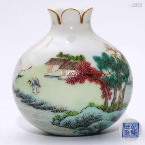 A CHINESE FAMILLE ROSE PORCELAIN ZUN