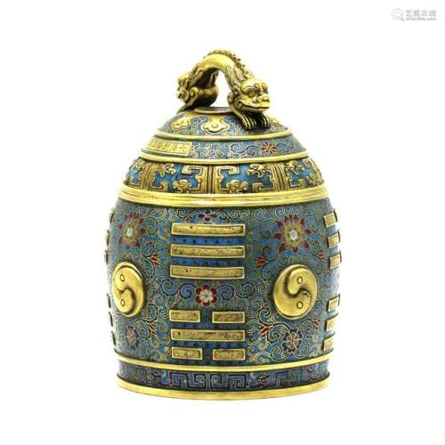 A CHINESE CLOISONNE BELL