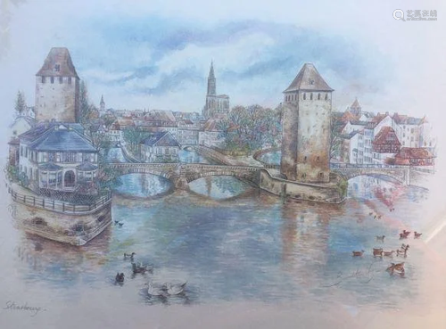 A signed Picture of Strasbourg in France. Out 20x…