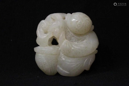 Chinese white jade carved figure