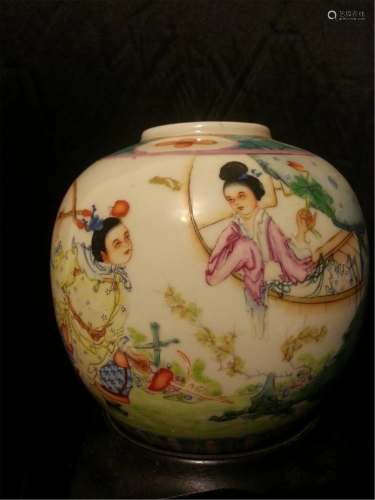 Antique Chinese Famille Rose Porcelain Bow JAR