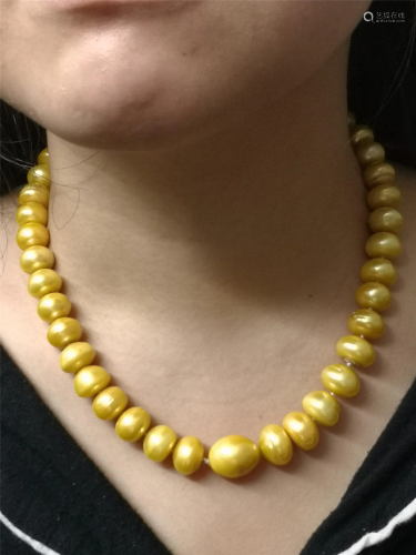 Oversized natural pearl necklace
