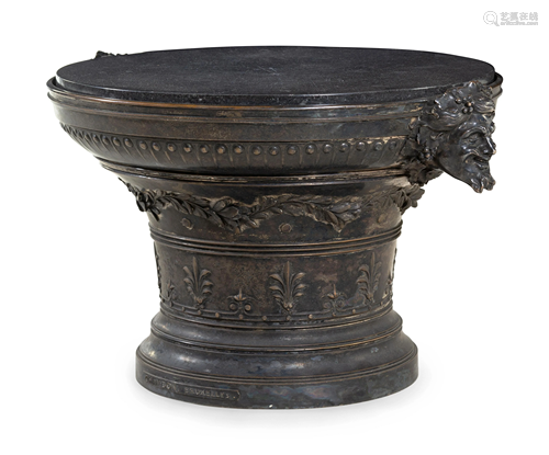 A Neoclassical Style Bronze and Marble Pedestal T…