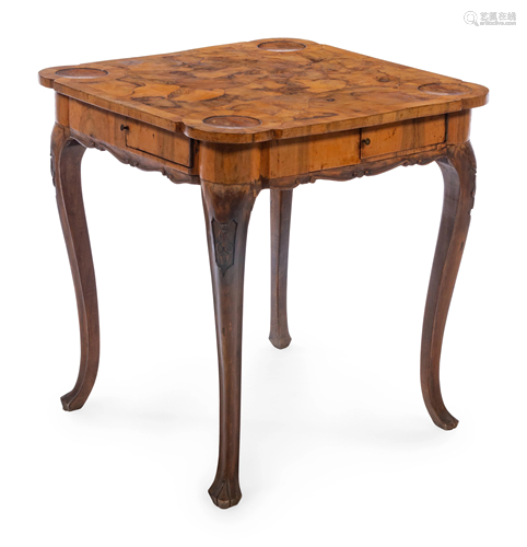 An Italian Olivewood Veneered Game Table