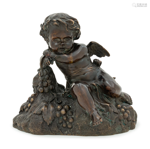 A Continental Bronze Figure of a Putto