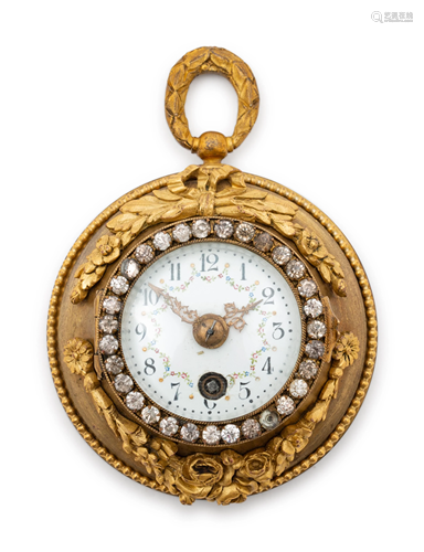 A French Gilt Bronze Pendant Clock