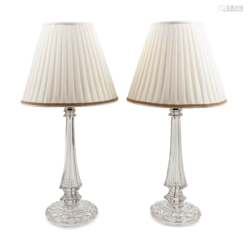 A Pair of Cut Glass Lamps