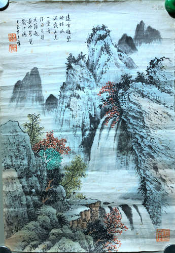 黄君璧 山水 纸本  画心