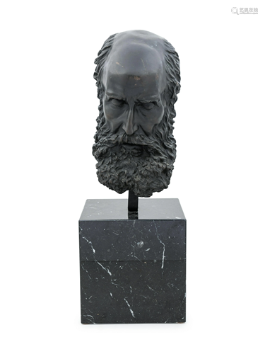 A Bronze Bust of a Scholar