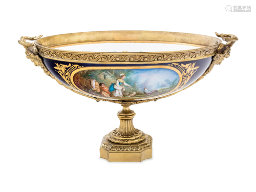 A Sevres Style Gilt Bronze Mounted Porcelain Ce…