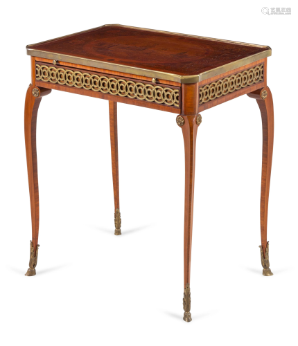 A Louis XV Gilt Bronze Mounted Marquetry Table