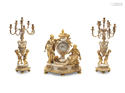 A Large and Impressive Louis XVI Style Gilt Bronze and