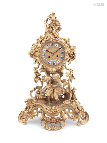 A French Gilt Bronze Mantel Clock