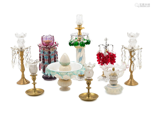 A Collection of Glass and Glass Mounted Articles