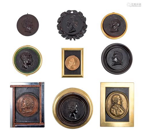 A Group of Nine Portrait Medallions Diameter …