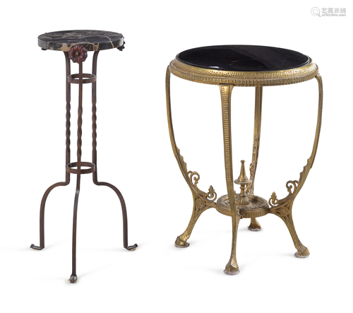 Two Art Deco Metal Side Tables