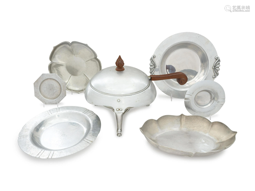 A Collection of Cellini Aluminum Table Wares Width …