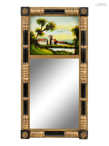 An American Eglomise Mirror Height 25 1/2 x width…