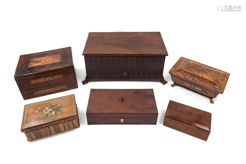 A Collection of Wood Table Caskets