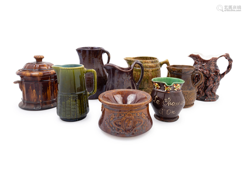 A Collection of Brown Glazed Pottery