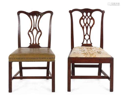 Two Chippendale Style Mahogany Side Chairs