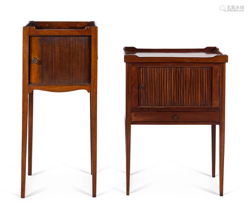 Two English Mahogany Side Cabinets