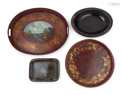 Four Tole Trays