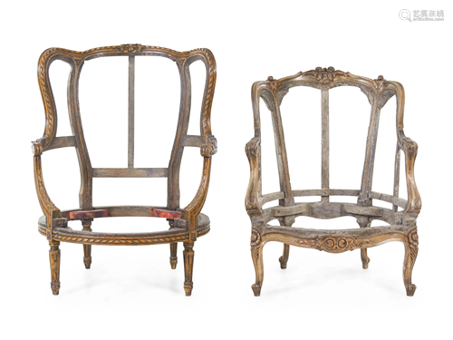 Two Wingback Fauteuil Frames