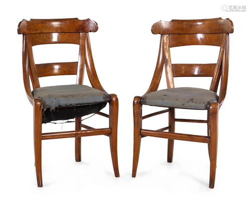 A Pair of Continental Fruitwood Side Chairs