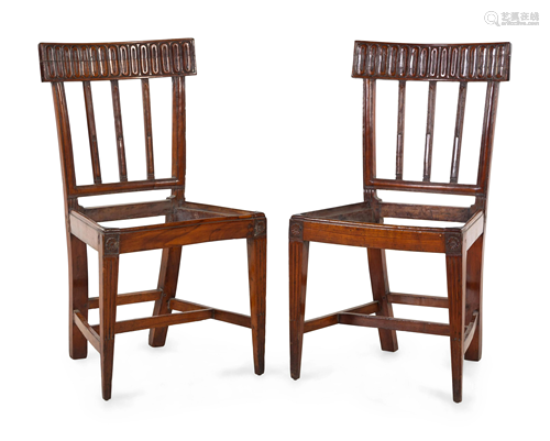 A Pair of French Mahogany Side Chairs