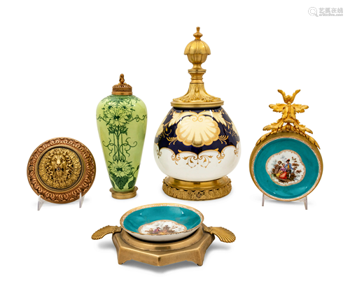 A Collection of Continental Gilt and Patinated…